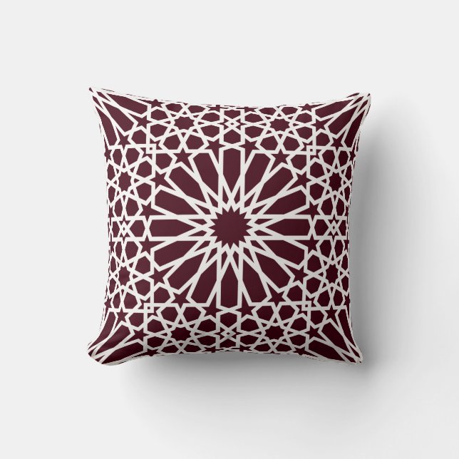 Simple Burgundy Mönster Kudde (Framsida)