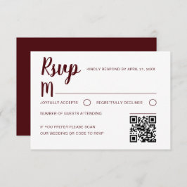 Simple Burgundy RSVP Wedding  OSA Kort