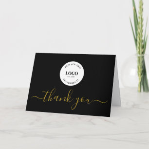 Simple Business Company logotyp Social Guld Svart Tack Kort