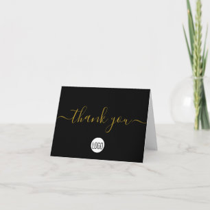 Simple Business Company logotyp Social Guld Svart Tack Kort