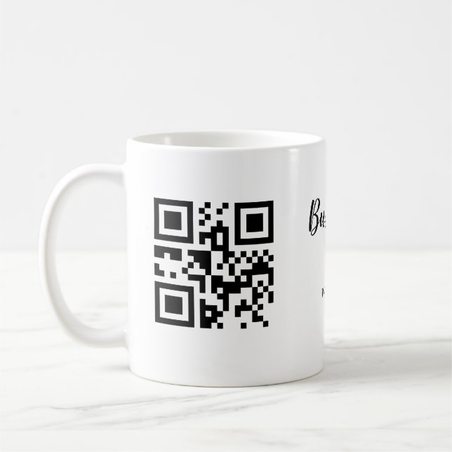 Simple business company website barcode QR add nam Kaffemugg (Vänster)