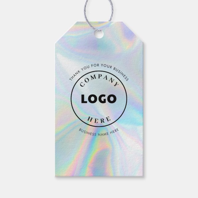 Simple Business Logo Holographic Custom Presentetikett (Framsidan)