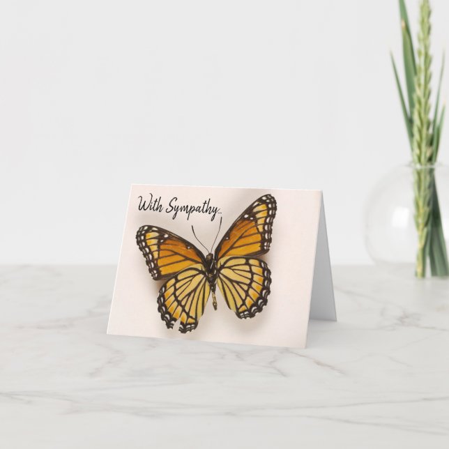 Simple Butterfly Funeral Sympathy Card Kort (Framsida)