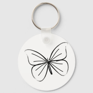 Simple Butterfly Line Teckning Nyckelring
