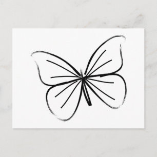 Simple Butterfly Line Teckning Vykort