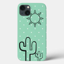 Simple Cactus Mint Grönt Dots Sommar Iphone 6 Fodr