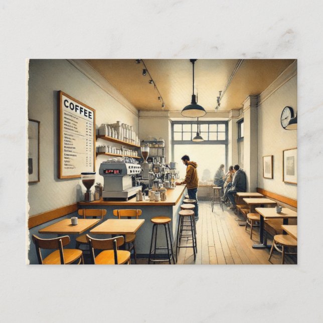 Simple Cafe i San Francisco Mugg Vykort (Framsida)