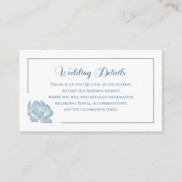 Simple Calligraphy Dusty Blue QR Info Wedding Tilläggskort