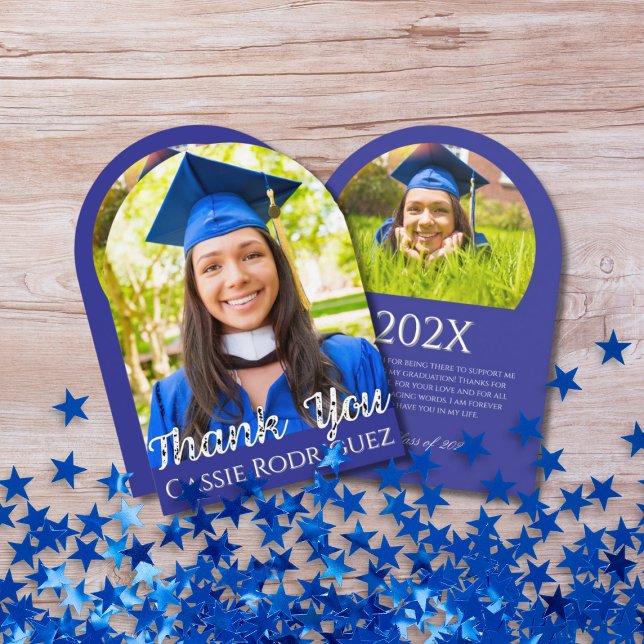 Simple Calligraphy Photo Graduation Thank You Inbjudningar (Skapare uppladdad)