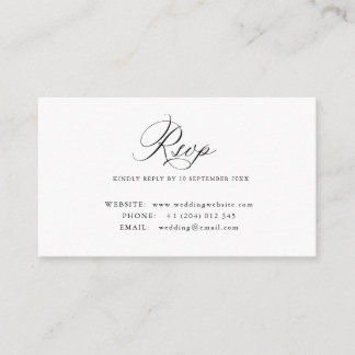 Simple calligraphy QR code RSVP card Tilläggskort