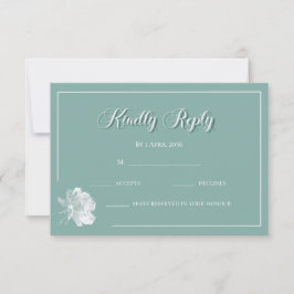 Simple Calligraphy Sage Green Floral Wedding RSVP Anteckningskort