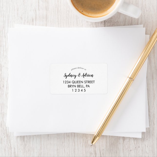 Simple Calligraphy Wedding Rsvp Address Label Adressetikett (Insitu)