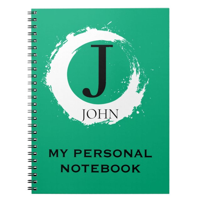 Simple Carnet Vert Personnalisé  Anteckningsbok (Framsidan)