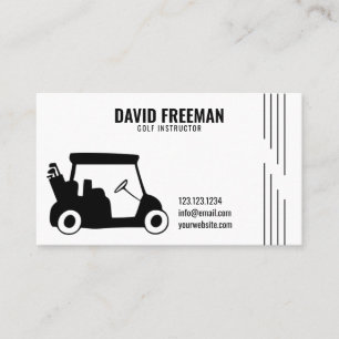 Simple Cart Silhouette White Golf Instructions Visitkort