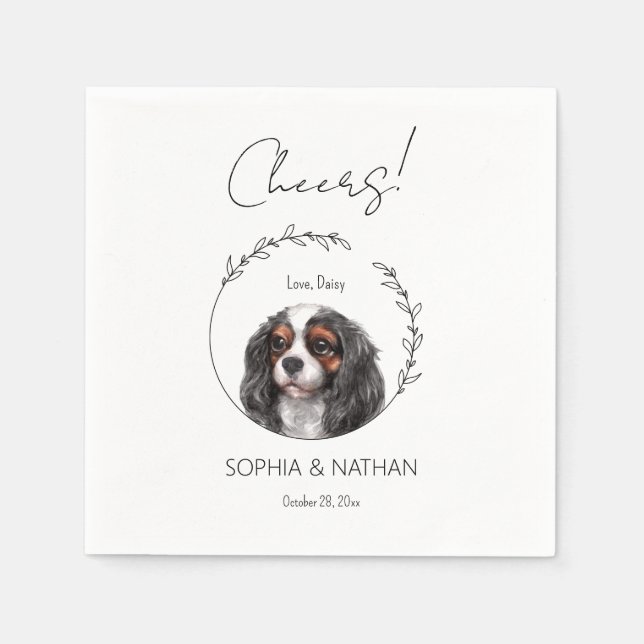 Simple Cavalier Hund Cocktail Napkins Pappersservett (Framsidan)