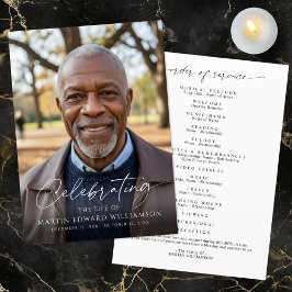 Simple Celebration of Life Photo Funeral Program