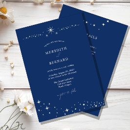 Simple Celestial Elegant Blue Wedding Details and Inbjudningar