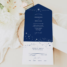 Simple Celestial Elegant Wedding Blue