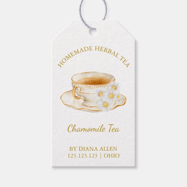 Simple  Chamomile Tea Hang Tag  Presentetikett (Framsidan)
