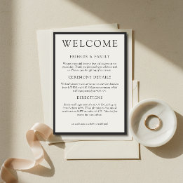Simple Charcoal Classic Wedding Welcome Program