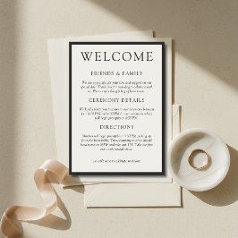 Simple Charcoal Classic Wedding Welcome Program