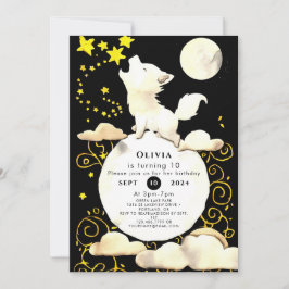 Simple Charm Varg Birthday Inbjudningar