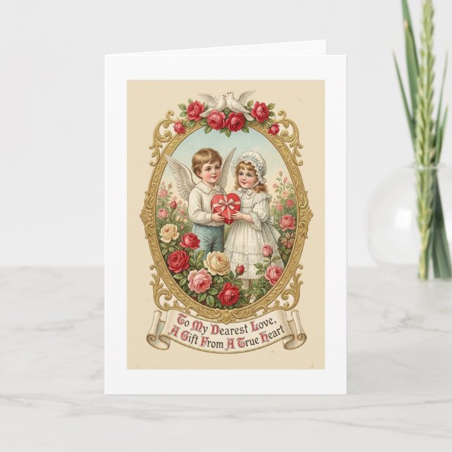 Simple Cherub Love Card Kort (Framsida)