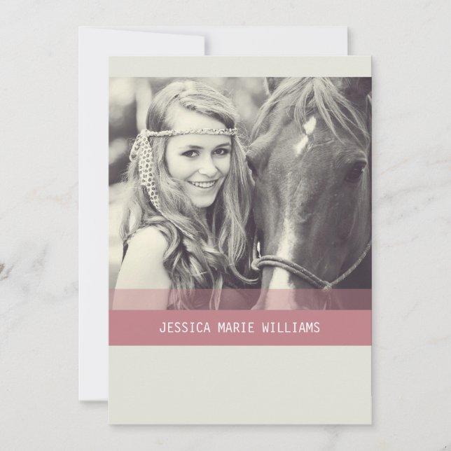 Simple Chevron Studenten | Röd Inbjudningar (Framsida)