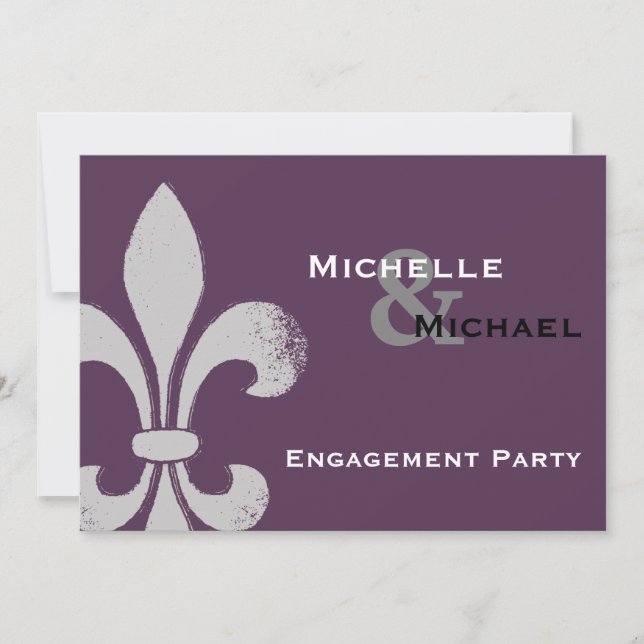 Simple Chic Fleur de Lis Party-inbjudningar Inbjudningar (Framsida)