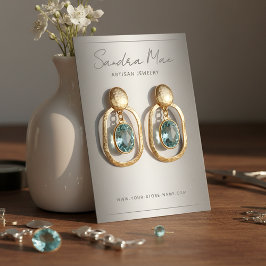 Simple Chic Gray Black White Jewelry Display Card Visitkort