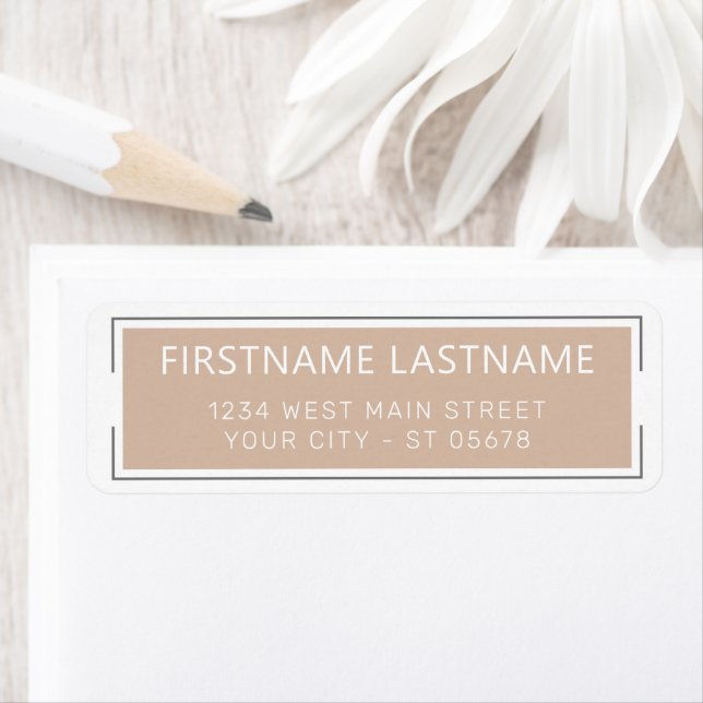 Simple Chic White Styled Typography Script Returadress Etikett (Insitu)