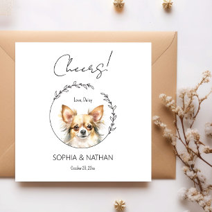 Simple Chihuahua Hund Bröllop Cocktail Napkins Pappersservett