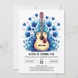Simple Chord Guitar Boy Birthday Inbjudningar