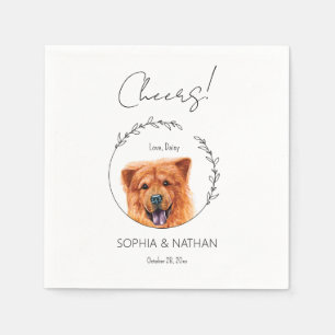 Simple Chow Chow Hund Bröllop Cocktail Pappersservett