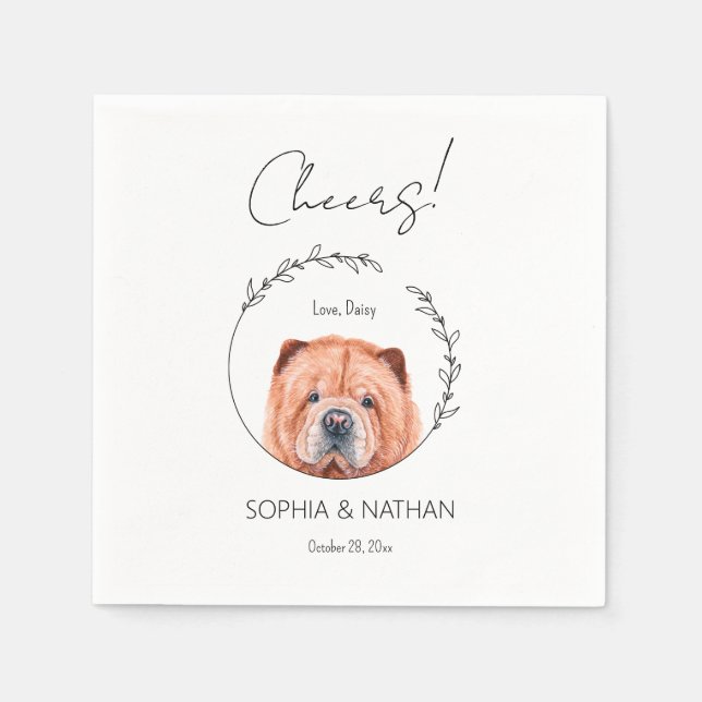 Simple Chow Chow Hund Bröllop Cocktail Pappersservett (Framsidan)