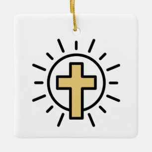 Simple Christian Kor Julgransprydnad Keramik