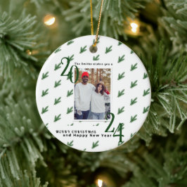 Simple Christmas couple photo Ornament