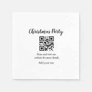 Simple christmas party website barcode QR add name Pappersservett
