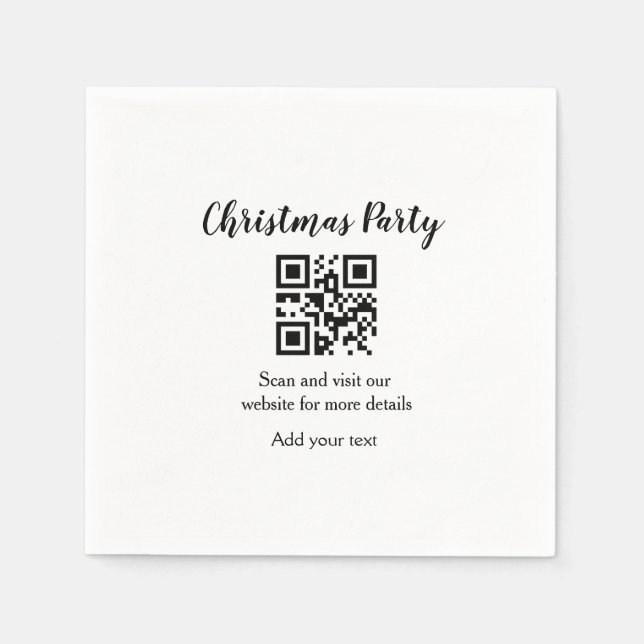 Simple christmas party website barcode QR add name Pappersservett (Framsidan)