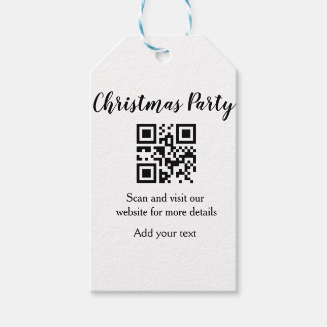 Simple christmas party website barcode QR add name Presentetikett (Framsidan)