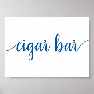 Simple Cigar Pub   Händelsetecken för Fransk blå Poster