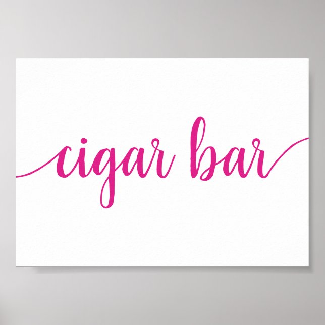 Simple Cigar Pub | Händelsetecken för Shock rosa Poster (Framsidan)