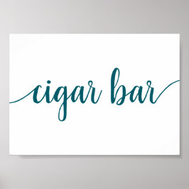 Simple Cigar Pub | Händelsetecken för Teal Aqua Poster