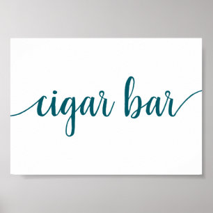 Simple Cigar Pub   Händelsetecken för Teal Aqua Poster