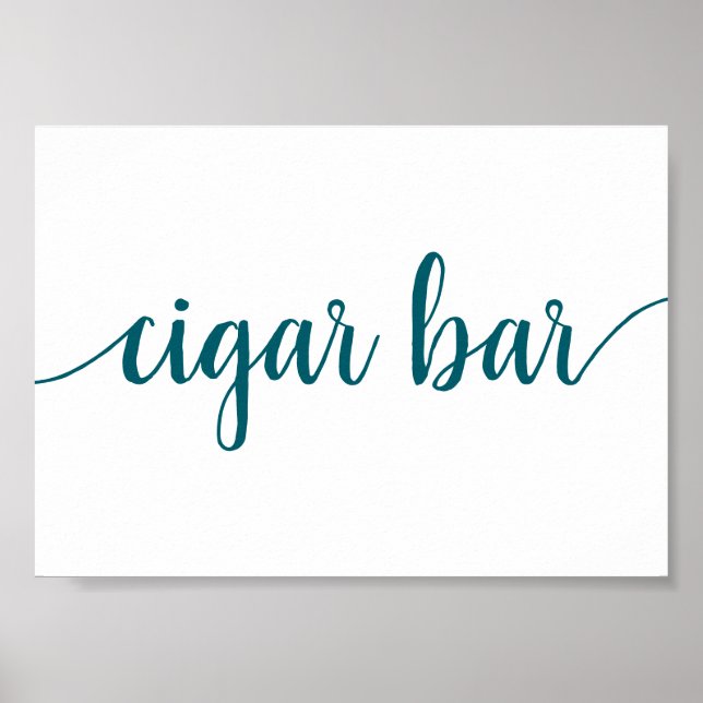 Simple Cigar Pub | Händelsetecken för Teal Aqua Poster (Framsidan)