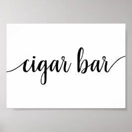 Simple Cigar Pub | Svart skript - valfri händelsel Poster