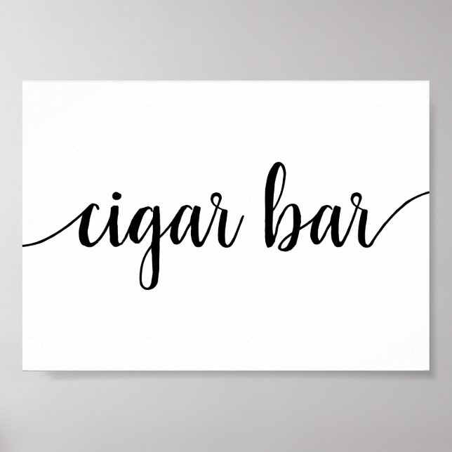 Simple Cigar Pub | Svart skript - valfri händelsel Poster (Framsidan)