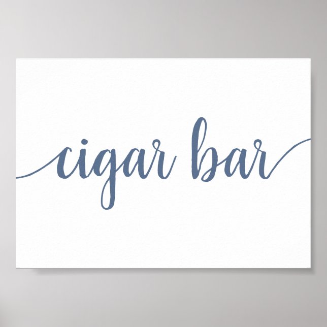 Simple Cigar Pub | Vänsterblå valfri händelselogg Poster (Framsidan)