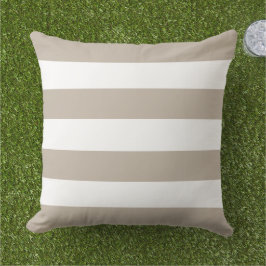 Simple Classic Beige Vågrät Rand Kudde