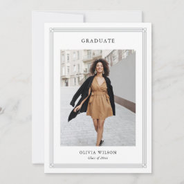 Simple Classic Border 2 Photo Elegant Graduation Meddelande